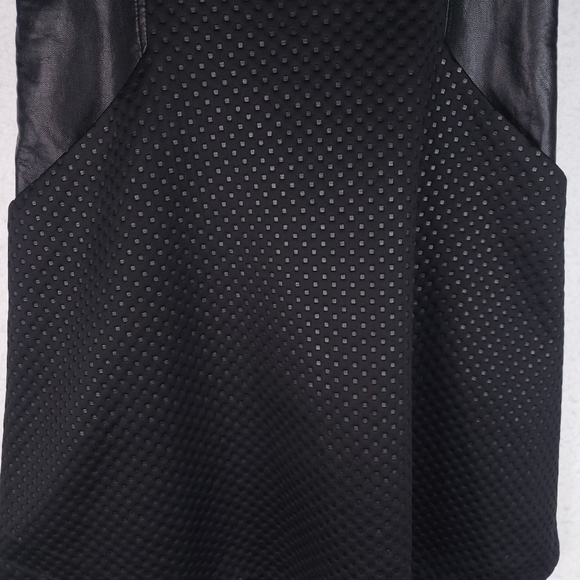 RACHEL Rachel Roy Textured A Line Skater Faux Leather Trim Scuba Dress - Picture 5 of 16